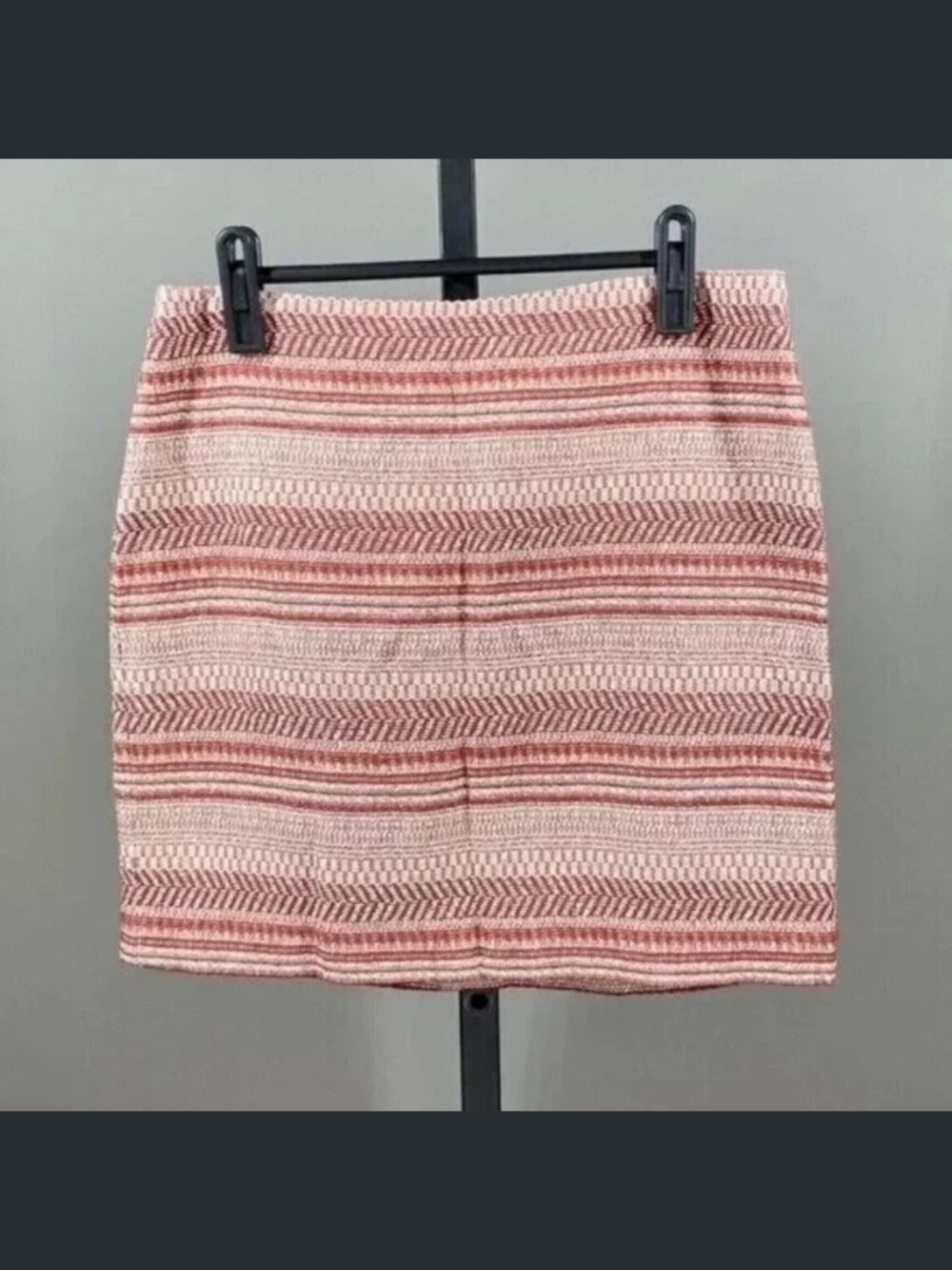 NEW Banana Republic Skirt Womens 4 Red White Striped Woven preppy classic